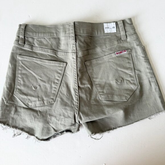 Hudson Womens Gracie Cut Off Shorts Size 25 Khaki Midrise Denim - Picture 6 of 10